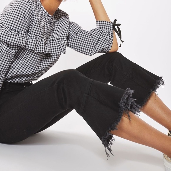 Topshop Denim - Top shop frill hem kick flare jeans